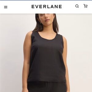 Everlane linen scoop neck top in mazarine blue, size 14